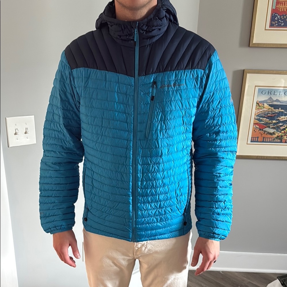 Eddie Bauer Men's Blue Quilted Jacket